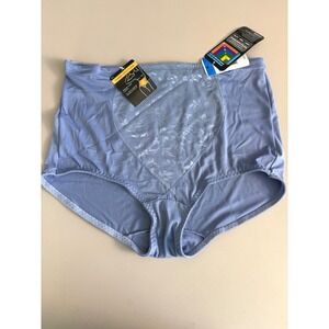 Bali Firm Control Shaping Brief Panties Lace Comfort Blue XL NWT X710‎